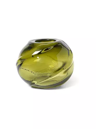 FERM LIVING | Vase WATER SWIRL ROUND Moss Green | 